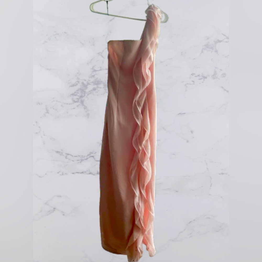 WHITE by Vera Wang One Shoulder Floor-Length Blush Pink Dress - Worn Once
